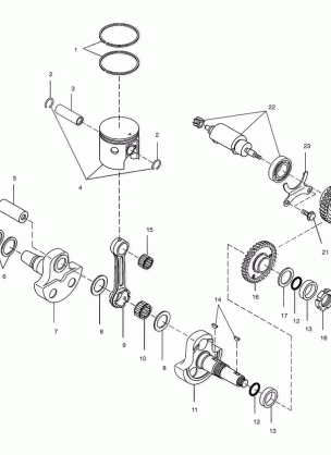 CRANKSHAFT and PISTON - A02BA38CA (4969936993C10)