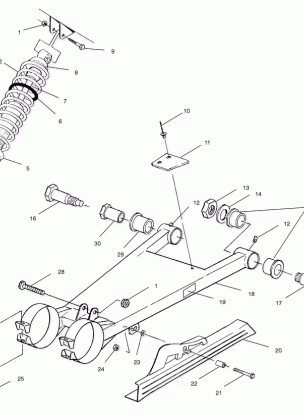 SWING ARM / SHOCK MOUNTING - A02BA38CA (4969936993C03)