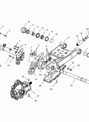 SWING ARM / REAR / GEARCASE MOUNTING - A01CD32FB (4964026402D005)