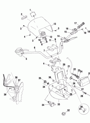 HANDLEBAR and HEADLIGHT POD - A01CH42AA (4964436443B013)