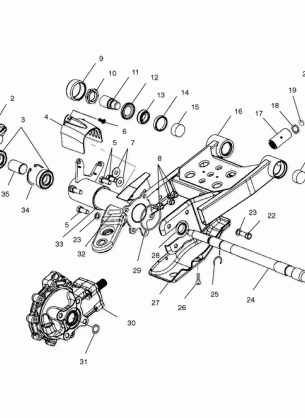 SWING ARM / REAR GEARCASE MOUNTING - A01CK32AA (4964086408C003)