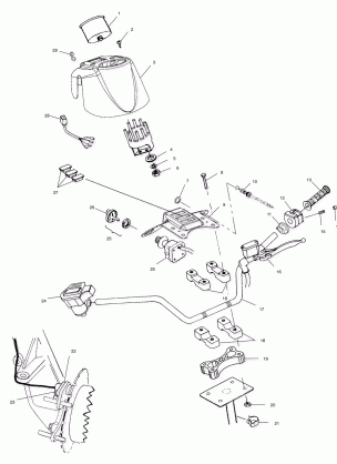 HANDLEBAR and HEADLIGHT POD - A01CK42AA (4964136413B009)