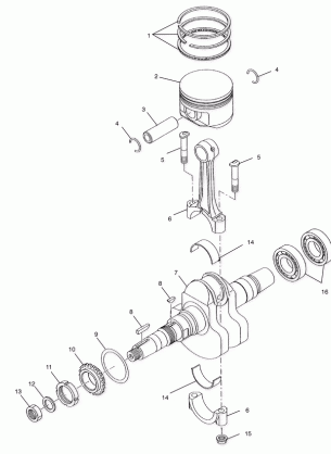 CRANKSHAFT and PISTON - A00CB32FA (4949354935D001)