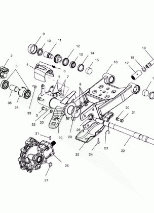 SWING ARM / REAR GEARCASE MOUNTING - A00CD32AA (4949404940C014)