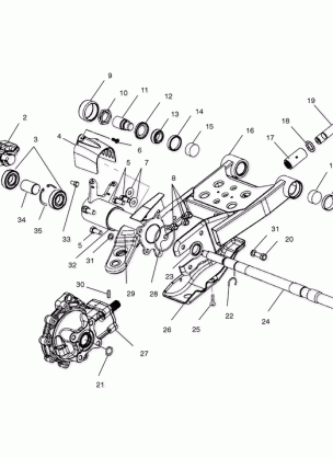 SWING ARM / REAR GEARCASE MOUNTING - A00CD50FB (4954885488D002)