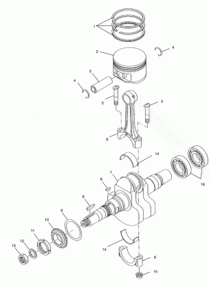 CRANKSHAFT and PISTON - A00AA32AB (4960076007C012)