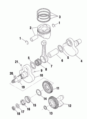 CRANKSHAFT and PISTON - A00CH33AB (4957715771D004)