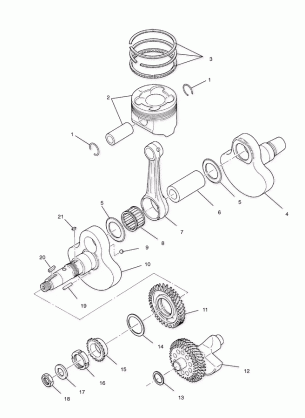 CRANKSHAFT and PISTON - A00CH33AC (4959905990D005)