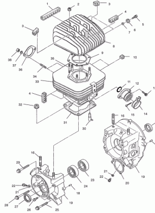 CRANKCASE and CYLINDER - A00AG25CA (4954865486C010)