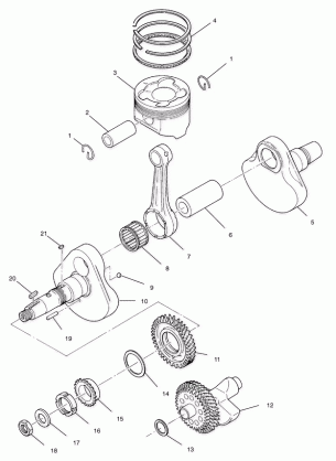 CRANKSHAFT and PISTON - A99AE50DA (4949204920d012)