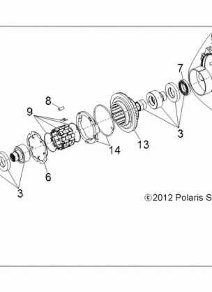 DRIVE TRAIN FRONT GEARCASE INTERNALS - A16DAA32A1 / A7 (49RGRTRANSINTL13900XP)