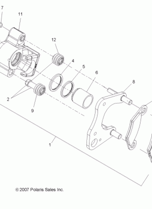 BRAKES BRAKE CALIPER FRONT - A16SEB57C1 / C2 / SEC57C1 / C2 / CL / SBB57C1 (49ATVCALIPER08X2500QUAD)