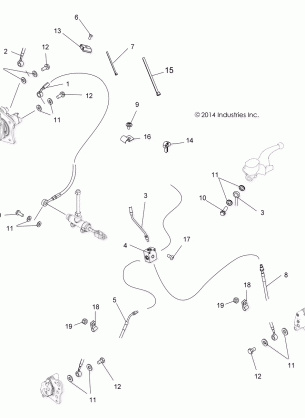 BRAKES BRAKE LINES - A16SHE57NM (49ATVBRAKELINE15570SP)