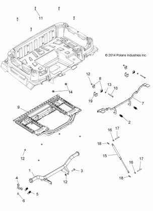 BODY REAR BOX FRAME AND PIVOT - A16SUC57C1 (49ATVBOX15UTE)