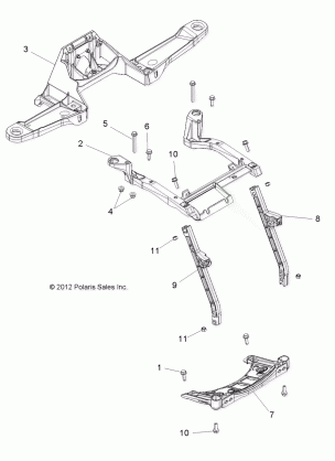 BODY FRONT RACK SUPPORT - A16SVA85A2 (49ATVRACKMTG13850SCRAM)