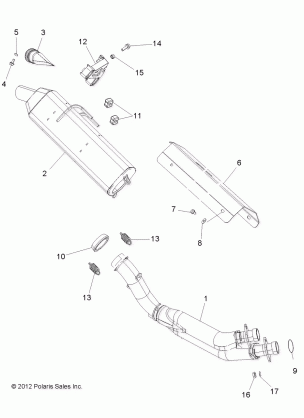 ENGINE EXHAUST - A16SVA85A2 (49ATVEXHAUST13850SCRAM)