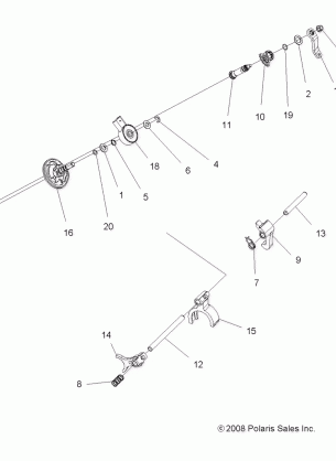 DRIVE TRAIN MAIN GEARCASE SHIFT FORKS - A16SVA85A2 (49ATVSHIFT09SPXP850)