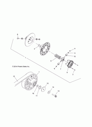 DRIVE TRAIN SECONDARY CLUTCH - A16SVA85A2 (49ATVCLUTCHDRIVEN1323223)