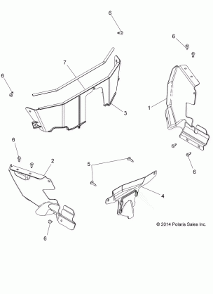 BODY SPLASH SHIELDS - A16DAA57F1 / F2 / E57FM (49ATVSHIELD15ACE570)