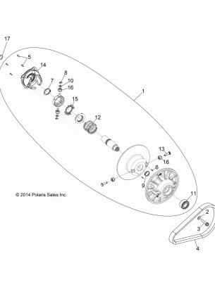 DRIVE TRAIN SECONDARY CLUTCH - A16DAA57F1 / F2 / E57FM (49ATVCLUTCHDRIVEN1323286)