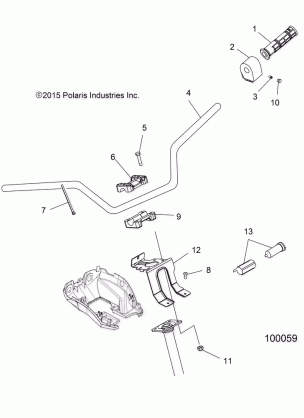 STEERING HANDLEBAR and CONTROLS - A16SWE57A1 / A7 (100059)
