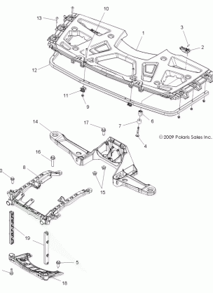 BODY FRONT RACK and SUPPORTS - A16SXE95NK / A95N2 (49ATVRACKMTG10SPXP550)