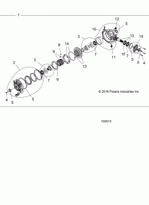 DRIVE TRAIN FRONT GEARCASE INTERNALS - A16SXM95AL (100510)