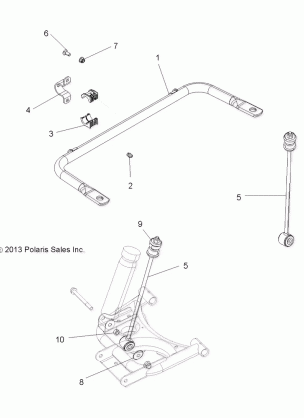 SUSPENSION STABILIZER BAR REAR - A16DAA57N1 / E57NM (49ATVSTABILIZER14SP325)