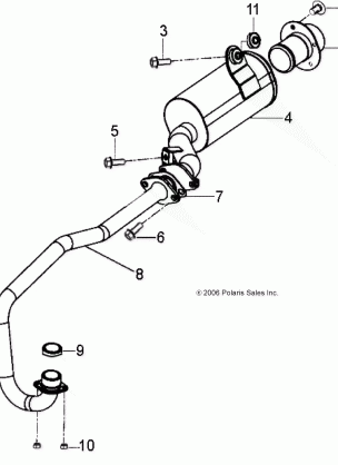 ENGINE EXHAUST - A16YAF09AA (49ATVEXHAUST07SPRT90)