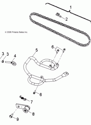 DRIVE TRAIN DRIVE CHAIN and GUARD - A16YAF09AA (49ATVCHAIN08OUT90)