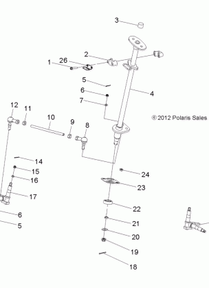 STEERING STEERING POST and TIE ROD ASM. - A16YAF09AA (49ATVSTEERING13OUT90)