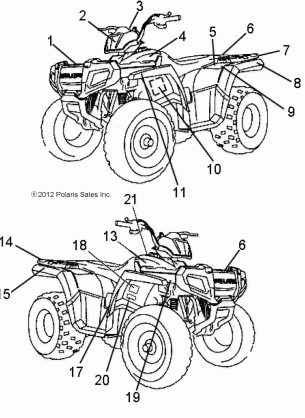 BODY DECALS - A16YAF09AA (49ATVDECAL13SP90)