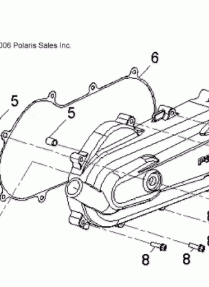 ENGINE CLUTCH COVER and KICK START - A16YAF09AA (49ATVCRANKCASECVRLH09SP90)