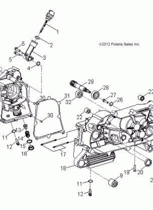 ENGINE CRANKCASE - A16YAK05AD / AF (49ATVCRANKCASE13OUT50)