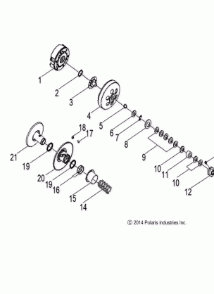 DRIVE TRAIN SECONDARY CLUTCH - A16YAP20AF (49ATVCLUTCHDRIVEN08PHX)