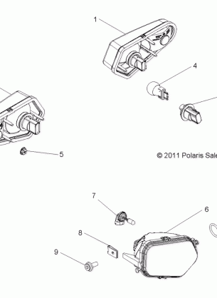 ELECTRICAL HEADLIGHTS TAILLIGHTS and BULBS - A16DAE87AL  (49RGRTAILLAMPS12RZR570)