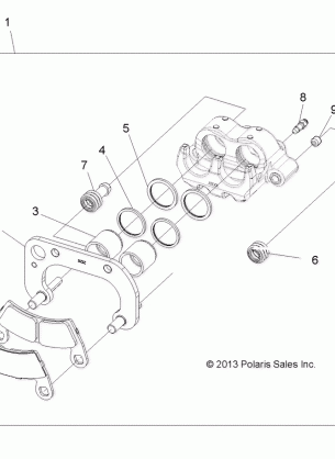 BRAKES CALIPER FRONT - A16DAE87AL (49ATVCALIPER14SP325)