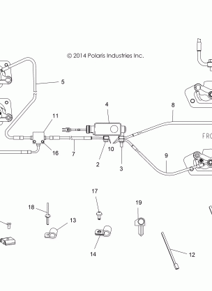 BRAKES BRAKE LINES AND MASTER CYLINDER - A16DAA57A5 / A7 / L2 / E57A9 / E57AM (49ATVBRAKELINE15ACE570)