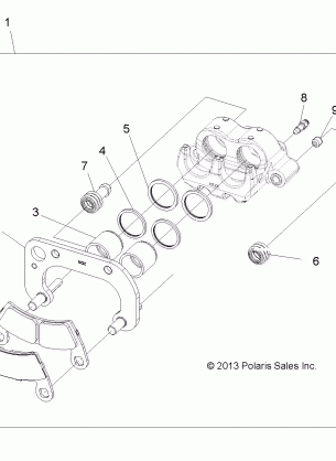 BRAKES CALIPER FRONT - A16DAA57A5 / A7 / L2 / E57A9 / E57AM (49ATVCALIPER14SP325)