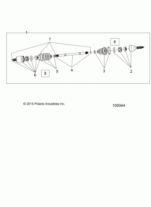 DRIVE TRAIN FRONT HALF SHAFT - A16DAA57A5 / A7 / L2 / E57A9 / E57AM (100044)