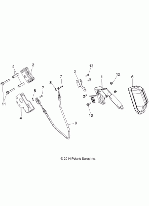 BRAKES PARK BRAKE LEVER ASM. - A16DAA57F1 / F2 / E57FM