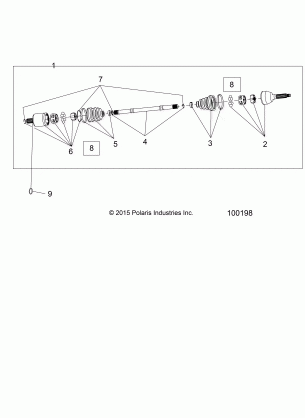 DRIVE TRAIN FRONT HALF SHAFT - A16DAA57F1 / F2 / E57FM (100198)