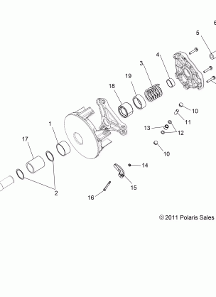 DRIVE TRAIN PRIMARY CLUTCH - A16DAA57F1 / F2 / E57FM (49ATVCLUTCHDRIVEN15ACE570)