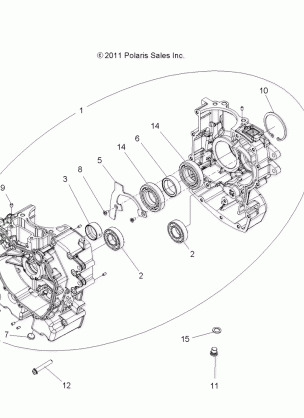 ENGINE CRANKCASE - A16DAH57A1 (49RGRCRANKCASE12RZR570)