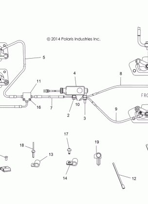 BRAKES BRAKE LINES AND MASTER CYLINDER - A16DAH57A1 (49ATVBRAKELINE15ACE570)