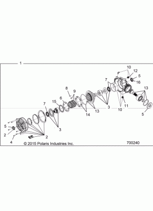 DRIVE TRAIN FRONT GEARCASE INTERNALS (FROM 1 / 5 / 16) - A16DAH57A1 (700240)