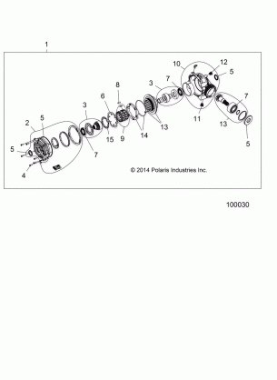 DRIVE TRAIN FRONT GEARCASE INTERNALS (TO 1 / 4 / 16) - A16DAH57A1