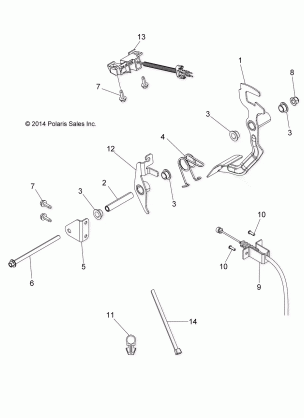 ENGINE THROTTLE PEDAL - A16DAH57A1 (49ATVTHRPEDAL15ACE570)