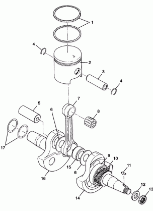 CRANKSHAFT and PISTON Trail Blazer W98BA25C (4945464546C008)