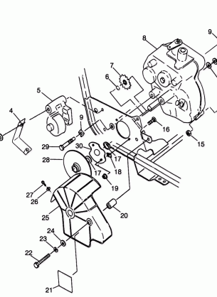 GEARCASE / BRAKE MOUNTING Sport 400L W98BA38C (4947234723B013)